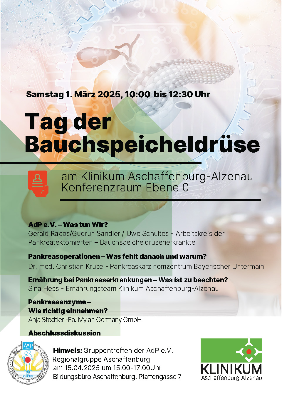 Plakat AdP-Veranstaltung Aschaffenburg am 01.03.2025 Klinikum Aschaffenburg Alzenau