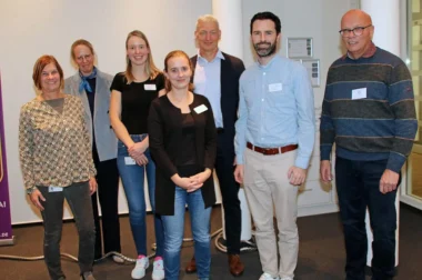 Informierten über Bauchspeicheldrüsenerkrankungen (v.l.): Sigrid Ahlhorn, Prof. Dr. Kerstin Schütte, Kathrin Middendorf, Mareike Sengelmann, PD Dr. Jürgen Tepel, Dr. Jonas Lahr und Matthias Erlenburg. Fotograf: Jens Lintel